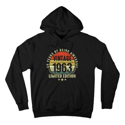 60 Year Old Gifts Vintage 1963 Limited Edition 60th Birthday Hoodie