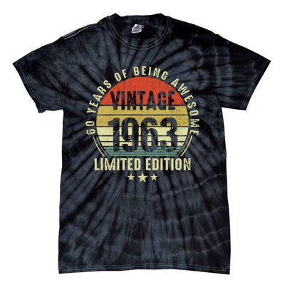 60 Year Old Gifts Vintage 1963 Limited Edition 60th Birthday Tie-Dye T-Shirt