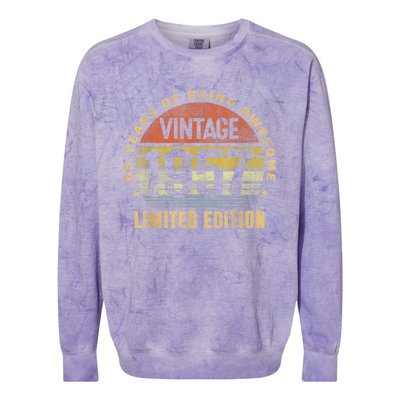 65 Year Old Awesome Gifts Vintage 1957 Retro 65th Birthday Colorblast Crewneck Sweatshirt