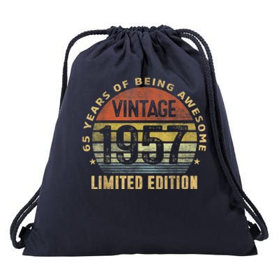 65 Year Old Awesome Gifts Vintage 1957 Retro 65th Birthday Drawstring Bag