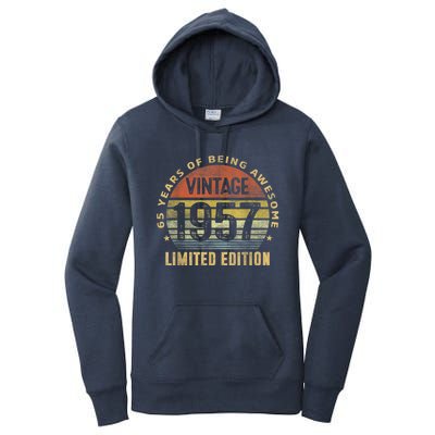 65 Year Old Awesome Gifts Vintage 1957 Retro 65th Birthday Women's Pullover Hoodie