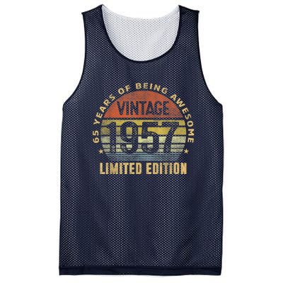 65 Year Old Awesome Gifts Vintage 1957 Retro 65th Birthday Mesh Reversible Basketball Jersey Tank