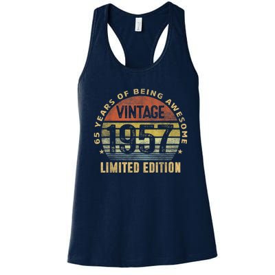 65 Year Old Awesome Gifts Vintage 1957 Retro 65th Birthday Women's Racerback Tank