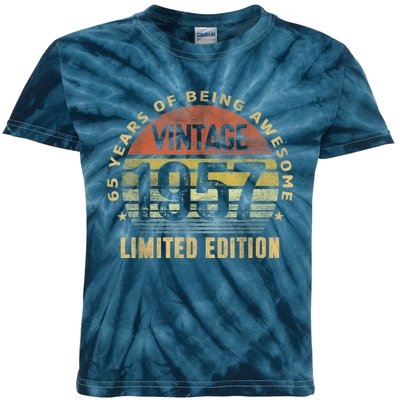 65 Year Old Awesome Gifts Vintage 1957 Retro 65th Birthday Kids Tie-Dye T-Shirt