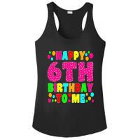 6 Years Old Happy 6th Birthday Me Sprinkles 6th Birthday Ladies PosiCharge Competitor Racerback Tank