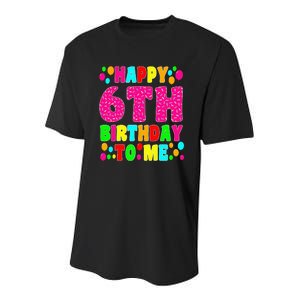 6 Years Old Happy 6th Birthday Me Sprinkles 6th Birthday Youth Performance Sprint T-Shirt