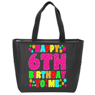 6 Years Old Happy 6th Birthday Me Sprinkles 6th Birthday Zip Tote Bag