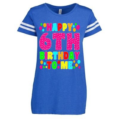 6 Years Old Happy 6th Birthday Me Sprinkles 6th Birthday Enza Ladies Jersey Football T-Shirt