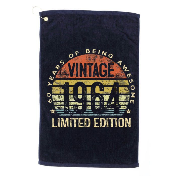 60 Year Old Gifts Vintage 1964 Limited Edition 60th Birthday Platinum Collection Golf Towel