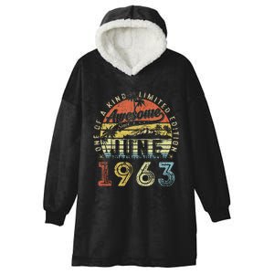 60 Year Old Awesome Since June 1963 60th Birthday Hooded Wearable Blanket