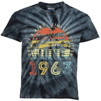 60 Year Old Awesome Since June 1963 60th Birthday Kids Tie-Dye T-Shirt