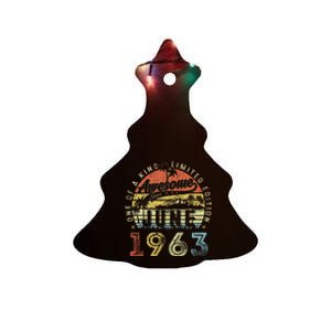 60 Year Old Awesome Since June 1963 60th Birthday Ceramic Tree Ornament