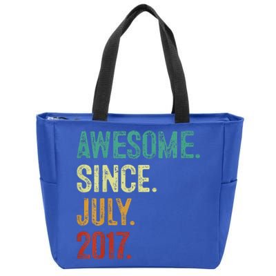 6 Year Old Awesome Since July 2017 6th Birthday Zip Tote Bag