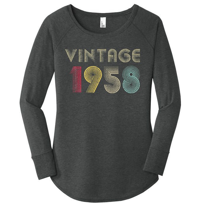 65 Years Old Gifts Vintage 1958 65th Birthday Womens Women's Perfect Tri Tunic Long Sleeve Shirt