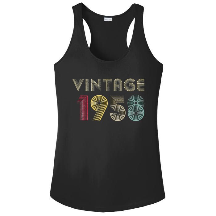 65 Years Old Gifts Vintage 1958 65th Birthday Womens Ladies PosiCharge Competitor Racerback Tank