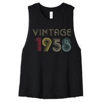 65 Years Old Gifts Vintage 1958 65th Birthday Womens Women's Racerback Cropped Tank