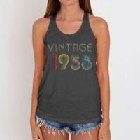 65 Years Old Gifts Vintage 1958 65th Birthday Womens Women's Knotted Racerback Tank