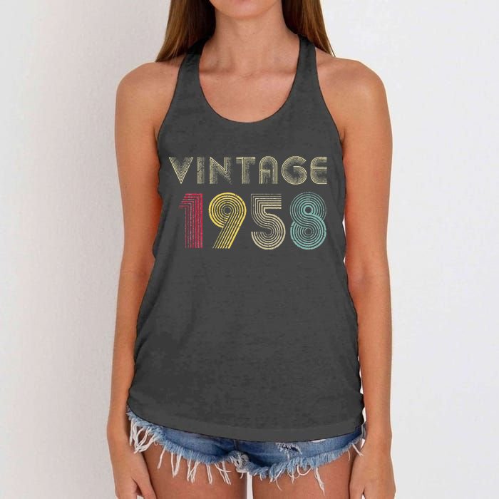 65 Years Old Gifts Vintage 1958 65th Birthday Womens Women's Knotted Racerback Tank