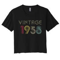 65 Years Old Gifts Vintage 1958 65th Birthday Womens Women's Crop Top Tee