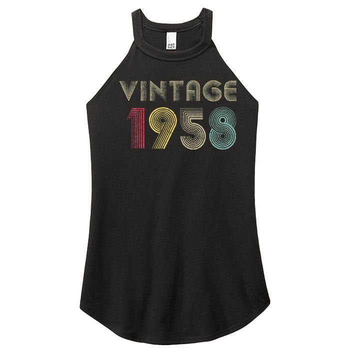 65 Years Old Gifts Vintage 1958 65th Birthday Womens Women's Perfect Tri Rocker Tank