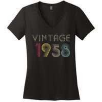 65 Years Old Gifts Vintage 1958 65th Birthday Womens Women's V-Neck T-Shirt