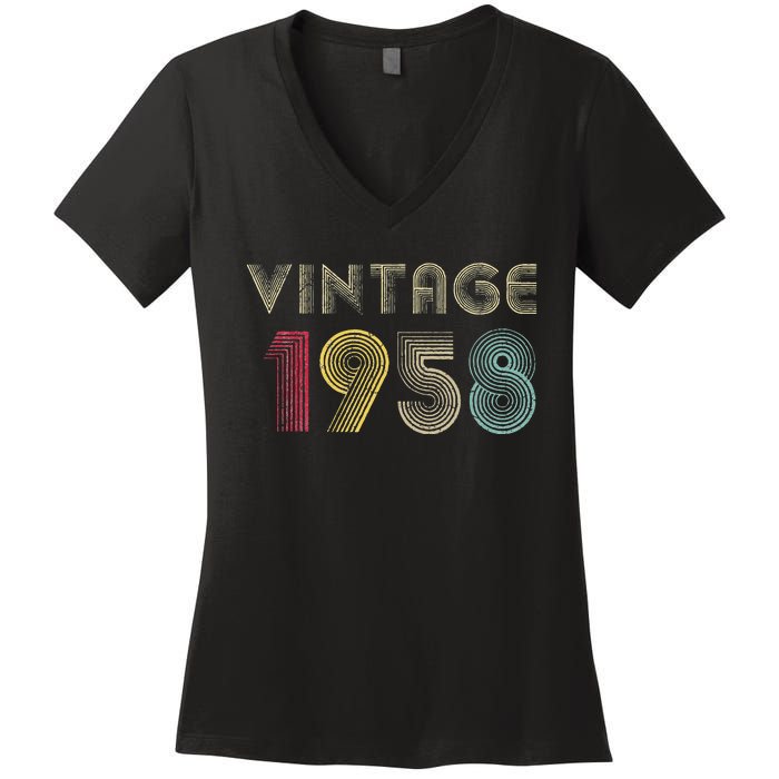 65 Years Old Gifts Vintage 1958 65th Birthday Womens Women's V-Neck T-Shirt