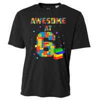 6 Years Old Birthday For 6 Building Blocks Bricks Boy Girl Cooling Performance Crew T-Shirt