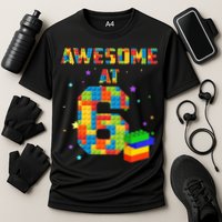 6 Years Old Birthday For 6 Building Blocks Bricks Boy Girl Performance Shirt