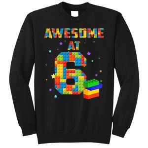 6 Years Old Birthday For 6 Building Blocks Bricks Boy Girl Sweatshirt