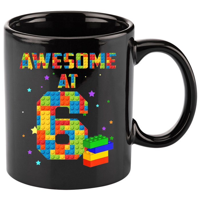 6 Years Old Birthday For 6 Building Blocks Bricks Boy Girl 11oz C Handle Ceramic Mug