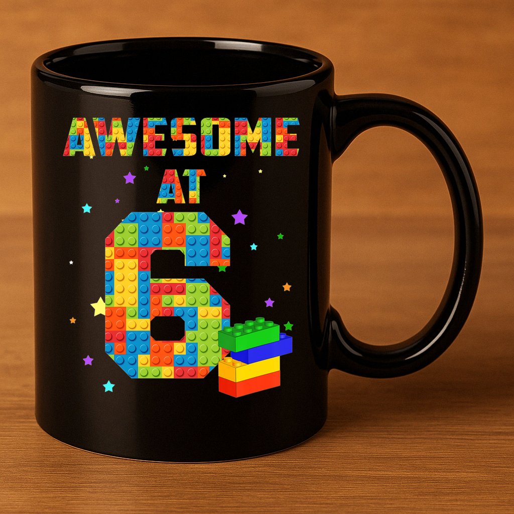 6 Years Old Birthday For 6 Building Blocks Bricks Boy Girl 11oz C Handle Ceramic Mug