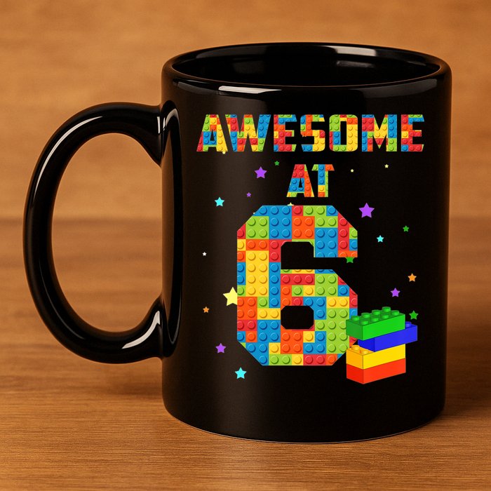 6 Years Old Birthday For 6 Building Blocks Bricks Boy Girl 11oz C Handle Ceramic Mug