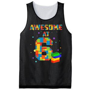 6 Years Old Birthday For 6 Building Blocks Bricks Boy Girl Mesh Reversible Basketball Jersey Tank