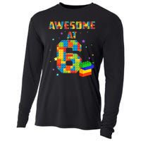 6 Years Old Birthday For 6 Building Blocks Bricks Boy Girl Cooling Performance Long Sleeve Crew