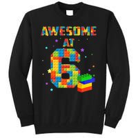 6 Years Old Birthday For 6 Building Blocks Bricks Boy Girl Tall Sweatshirt