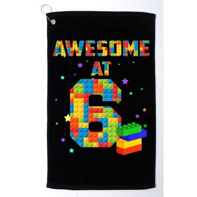 6 Years Old Birthday For 6 Building Blocks Bricks Boy Girl Golf Towel