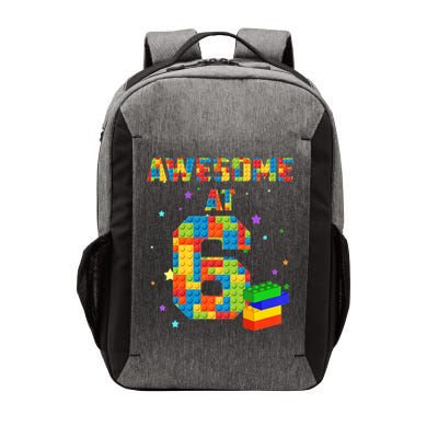 6 Years Old Birthday For 6 Building Blocks Bricks Boy Girl Vector Backpack