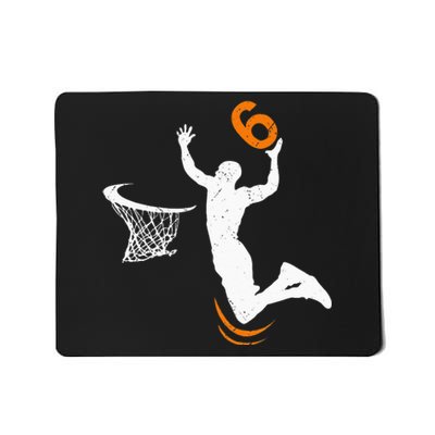 6 Year Old Basketball Dunk 6th Birthday Party Mousepad