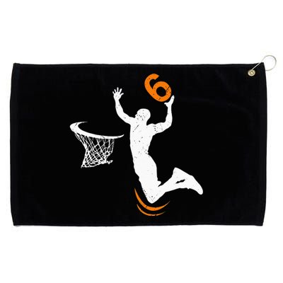 6 Year Old Basketball Dunk 6th Birthday Party Grommeted Golf Towel