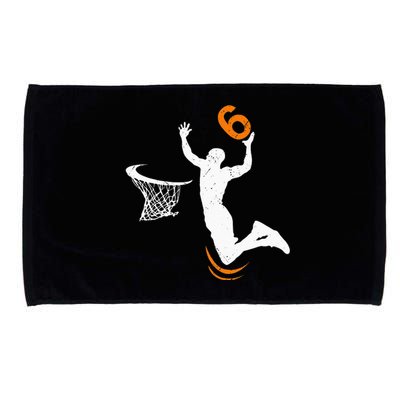 6 Year Old Basketball Dunk 6th Birthday Party Microfiber Hand Towel