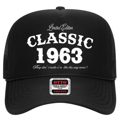 60 Year Old Vintage Classic Car 1963 60th Birthday High Crown Mesh Back Trucker Hat