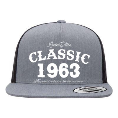 60 Year Old Vintage Classic Car 1963 60th Birthday Flat Bill Trucker Hat