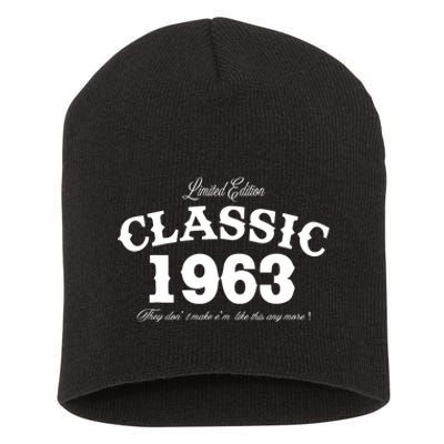 60 Year Old Vintage Classic Car 1963 60th Birthday Short Acrylic Beanie