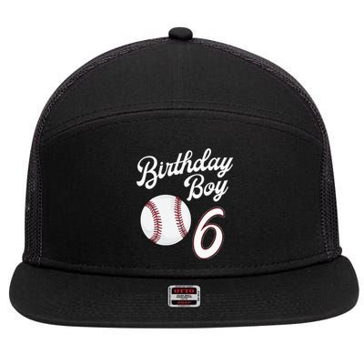 6 Years Old Baseball Themed 6th Birthday Party Sports 7 Panel Mesh Trucker Snapback Hat