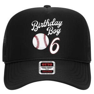 6 Years Old Baseball Themed 6th Birthday Party Sports High Crown Mesh Back Trucker Hat