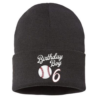 6 Years Old Baseball Themed 6th Birthday Party Sports Sustainable Knit Beanie