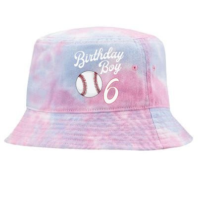 6 Years Old Baseball Themed 6th Birthday Party Sports Tie-Dyed Bucket Hat