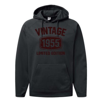 69 Years Old Vintage 1955 Limited Edition 69th Birthday Performance Fleece Hoodie