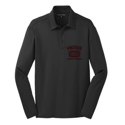 69 Years Old Vintage 1955 Limited Edition 69th Birthday Silk Touch Performance Long Sleeve Polo