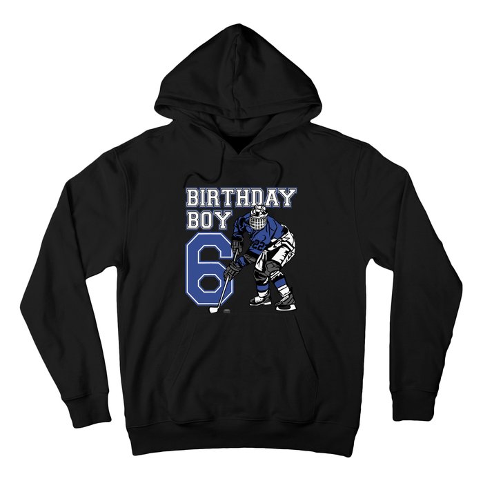  6 Year Old Ice Hockey Themed Birthday Party 6th Boy Gift Hoodie